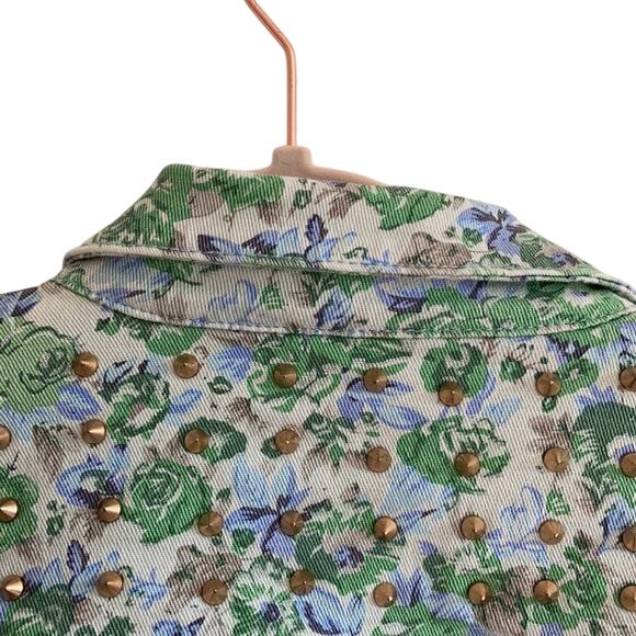 Buffalo David Bitton NWT Floral Studded Crop Denim Cowboy Rodeo Western Boho S - Picture 9 of 9